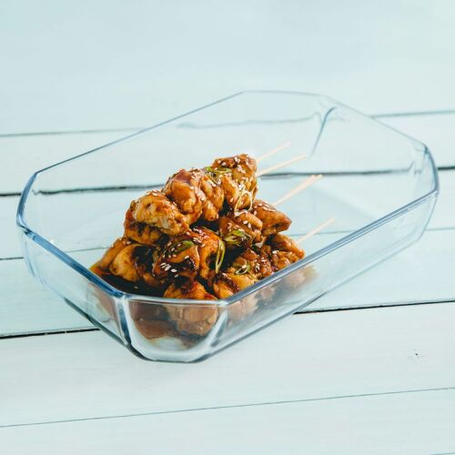 Pyrex Inspiration hőálló üvegtál csirkés nyárssal - Főzőedény és sütőedény