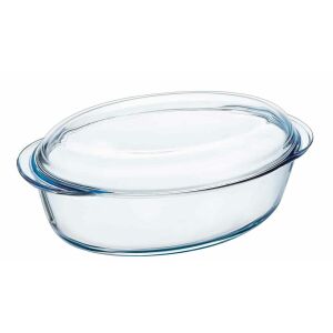 Pyrex 4L Ovális Hőálló Üvegtál Fedővel - Pyrex