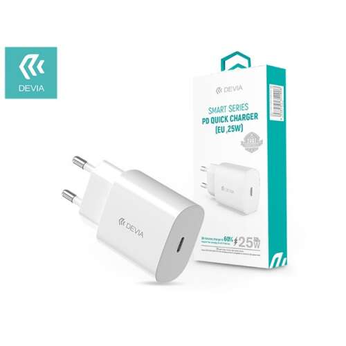 Devia ST354908 Type-C z wejściem 25W - Smart PD3.0 Quick Charger adapter ładowarki sieciowej