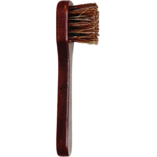 Shoe cleaning brush with wooden handle