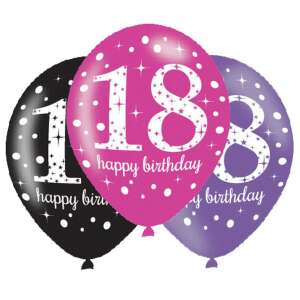 Happy Birthday 18 Pink léggömb, lufi 6 db-os 66575217 