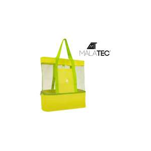Malatec insulated beach bag with mesh front, yellow and green - Malatec