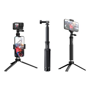 Selfie stick Telesin cu trepied, cameră de acțiune și smartphone - Selfie stick-uri