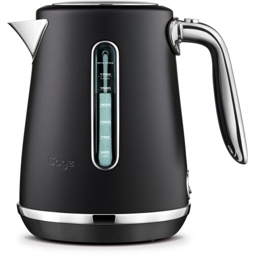 Close up of Sage SKE735BTR black kettle with water gauge