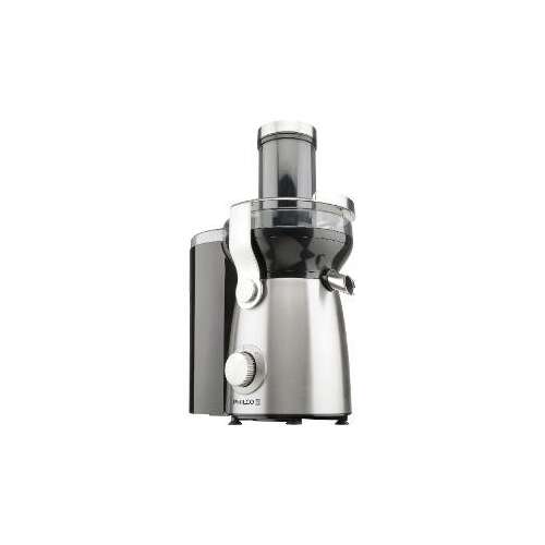 Philco PHJE 5010 juice extractor, silver and black, front view