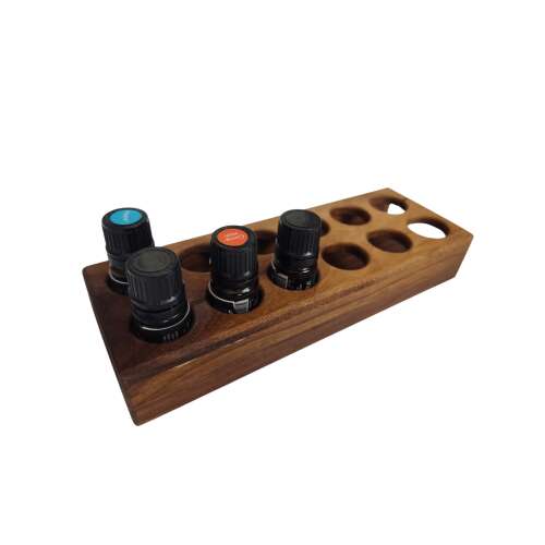 Diófa illóolaj tartó, 12 hely 5 ml-es üvegeknek