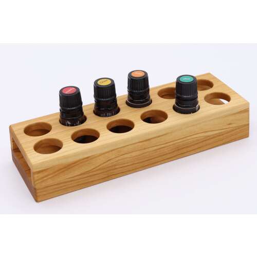 Cseresznyefa illóolaj tartó, 12 db 5 ml-es üveghez