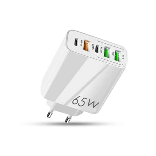 Biała 65W 3 USB i 2 USB-C ładowarka z technologią szybkiego ładowania