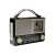 Retro Radio, Clock and Flashlight RD-311UBT, black and gold color, with a handle, showing the front side