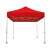 Piros 3x3m összecsukható kerti pavilon felállítva fehér háttér előtt