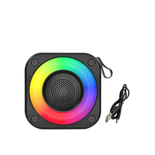 ZQS1205 Мини LED Bluetooth високоговорител, преносим, безжичен, с RGB светлини, черен