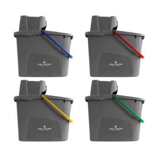 FILMOP Easy Wash Wischmopp-Eimer mit Wringer, 15L, grau