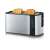 Severin AT2590 stainless steel toaster with 4 slots, bread toasting, bagel, defrost, reheat functions