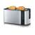Severin AT2590 stainless steel toaster with 4 slots, bread toasting, bagel, defrost, reheat functions