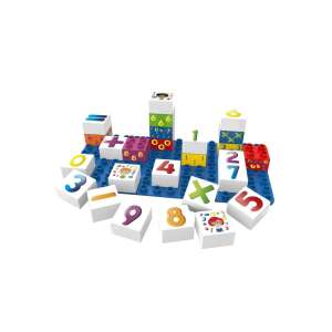 Set de blocuri de construcție BiOBUDDi Learning Numbers, 27 piese, pentru copiii cu vârste cuprinse între 1,5 și 6 ani, fabricate din materiale pe bază de plante, ecologice, jucărie educativă pentru preșcolari - Jocuri de constructie - Lego