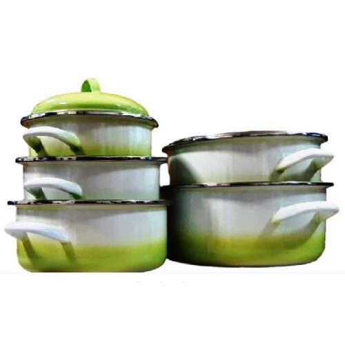 Bonyhádi (EMA-LION) lábasszett világoszöld árnyalt nagy 10 darabos