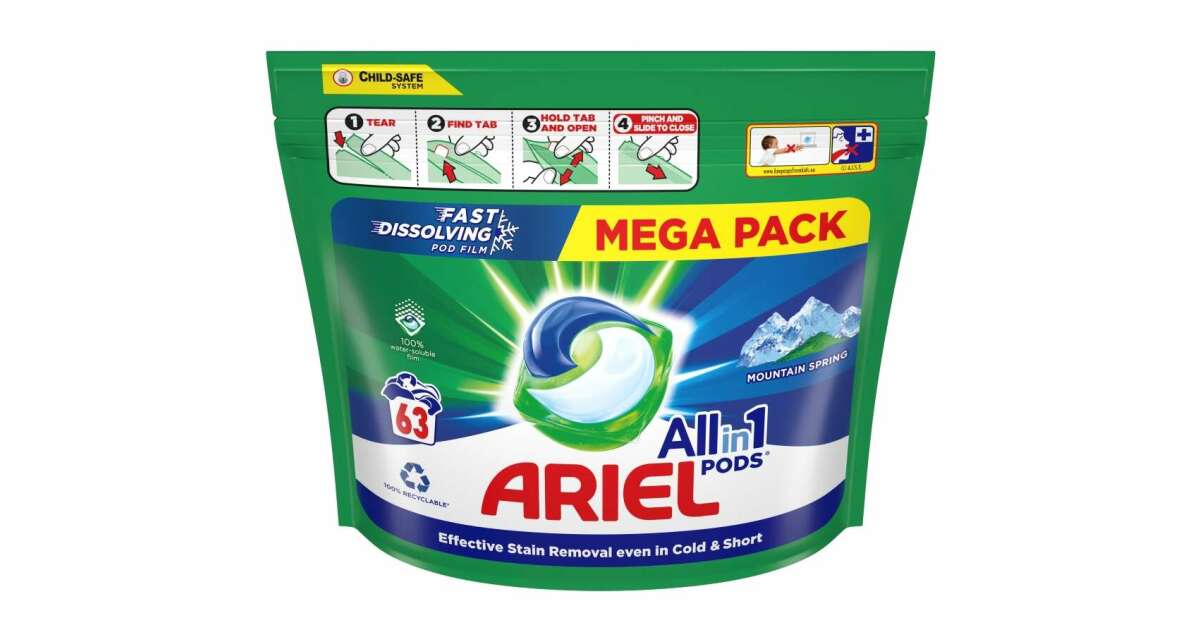 ariel Ariel Allin1 Pods Mountain Spring Laundry Capsules 2x63 washes