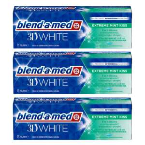 Blend-a-med 3D White Extreme Mint Kiss toothpaste, 3 x 75ml pack - Toothpaste