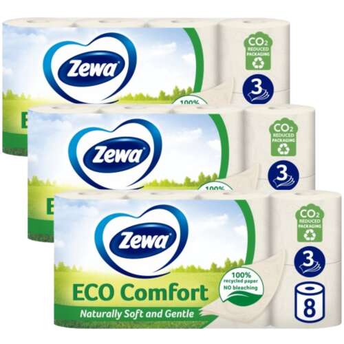 Zewa Eco Comfort 3-lagiges Toilettenpapier 3x8 Rollen