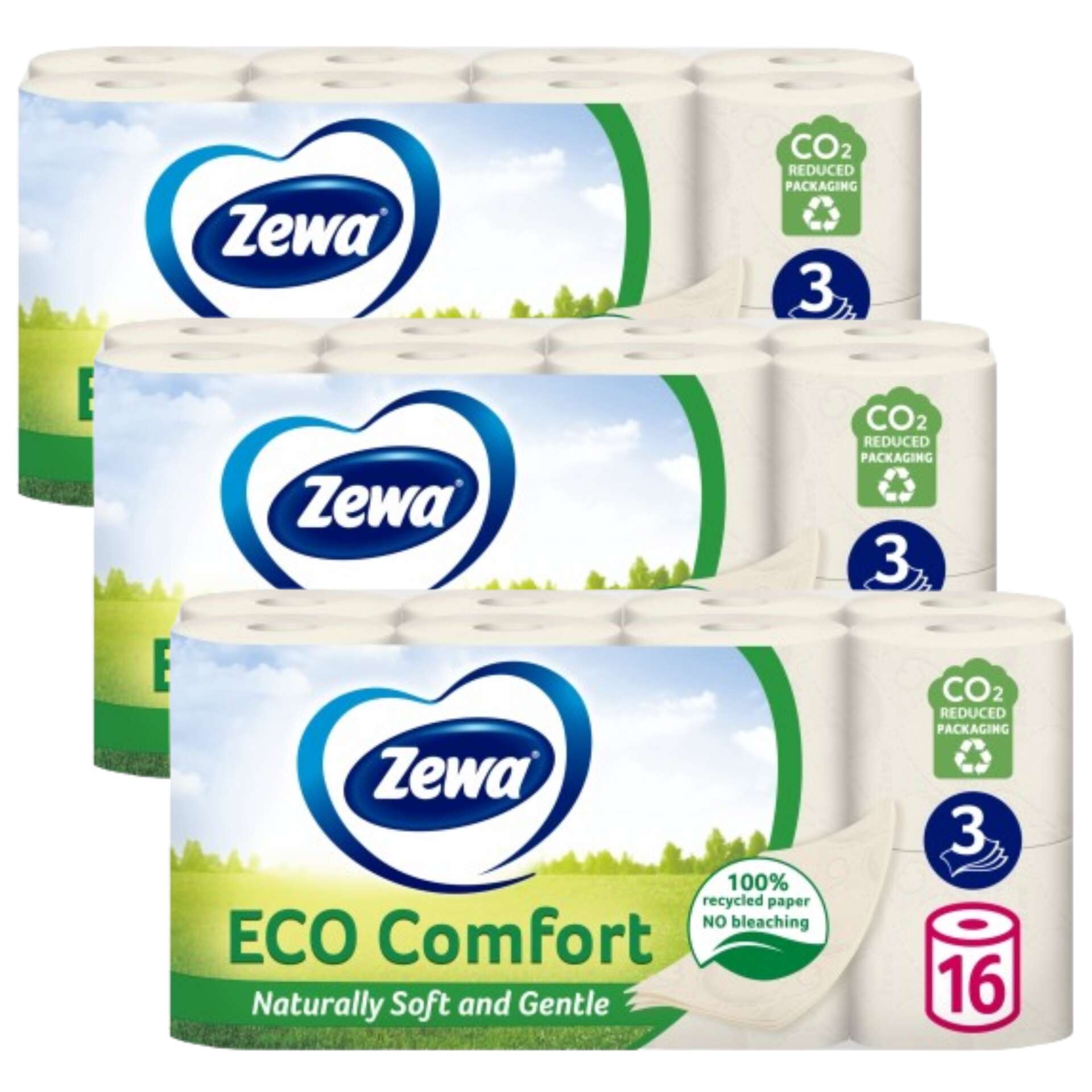 E-shop Zewa Eco Comfort 3-vrstvový toaletný papier 3x16 roliek