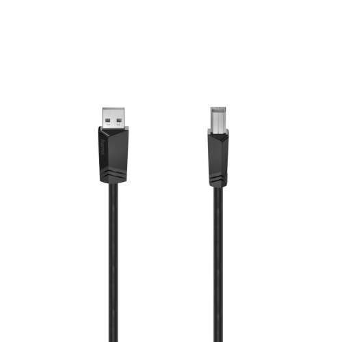 USB kábel Hama Fic A-B 1,5m čierny, USB A na USB B kábel, vysokorýchlostný prenos dát, 480 Mbps