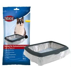 Trixie Simple'n'Clean macska alomzsák, 10 db, 46 x 59 cm, mutatva egy macska alomtálat a béléssel - Macska alomtálca