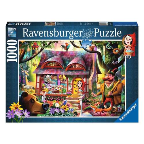 Puzzle Ravensburger 1000 elementów, Wejdź, Czerwony Kapturek, ilustracja Dean MacAdam