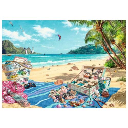 Ravensburger Kagylógyűjtő 1000 darabos kirakó, trópusi tengerparti jelenet