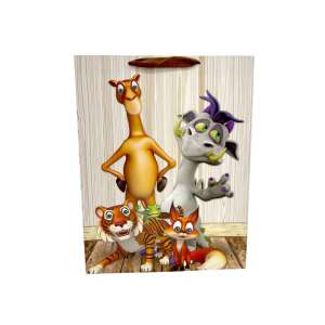 Papírt.mesefigurás 219 geantă cadou cu animale de desene animate, inclusiv o cămilă, un dragon, un tigru și o vulpe - Nonbrand Pungi cadou