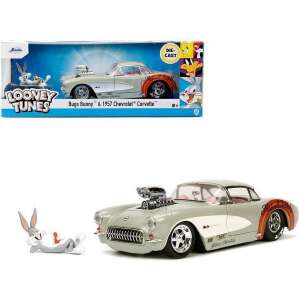 Looney Tunes Bugs Bunny "Tapsi Hapsi" & 1957 Chevrolet Corvette szett modell autó 1:24