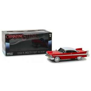 1958 Plymouth Fury "Chiristine"Evil Version with blacked out windows piros/fehér modell autó 1:24 87777155 "verdák"  Játék