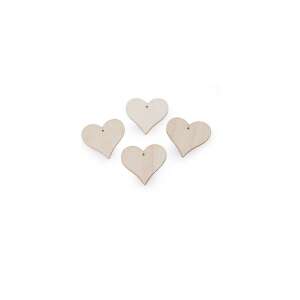 10 Pack of Unfinished Wooden Heart Shapes, 4 x 4.5 cm, for Crafting, Decoration, and DIY Projects - Wooden letter & decorative element