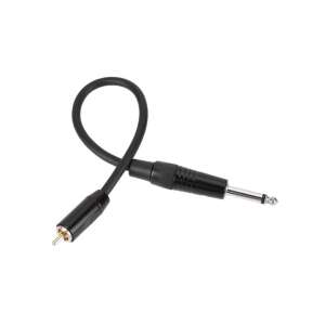 6,35mm Jack &lt;-&gt; 1RCA aranyozott audio átalakító adapter kábel, fekete - RCA kábel
