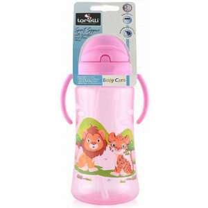 Baby Care Szafari szívószálas sportitató 330 ml - pink 67063848 Itatópoharak, poharak