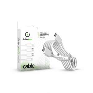 Dreamtech USB-C - USB-C kábel, fehér, 1 méter, 3A, 60W - Dreamtech