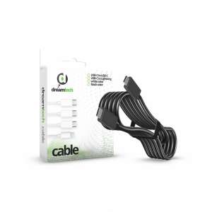 Dreamtech USB-C - USB-C kábel, fekete, 1 méter, 3A, 60W, gyors töltés, adatátvitel - Dreamtech