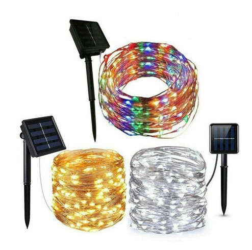 Napelemes 100 micro LED-es fényfüzér 10,5m