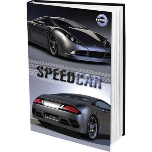 T-Creatív Speedcar A4-es kockás notesz fekete keményfedeles borítóval