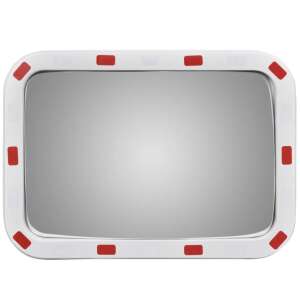 Téglalap alakú konvex közlekedési tükör fényvisszaverőkkel, 40 x 60 cm - Közlekedési & Forgalmi tükör