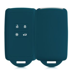 Obudowa kluczyka do samochodu kwmobile do Renault/Dacia 4 przyciski - Keyless Go, silikon, niebieska, 48035.57