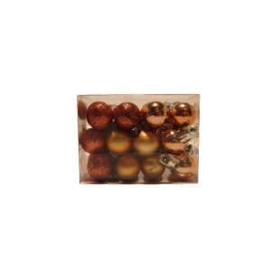 Karácsonyfadísz mini gömb bronz-bézs 2 cm, 24db/csomag 67073018 