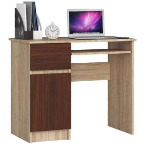 Íróasztal - Akord Furniture - 90 cm - sonoma tölgy / wenge (bal) 67073926 Íróasztalok