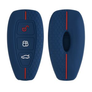 Husa Cheie Auto pentru Ford - 3 Butoane - Keyless Go, kwmobile, Silicon, Albastru, 53133.12 131481284 - Vehicule & Piese