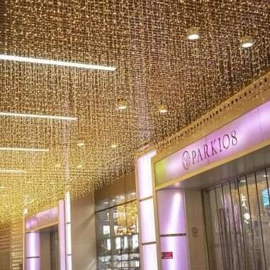 Instalatie de Craciun interconectabila, perdea albastra, 8 m x 1 m, 380 leduri, MCT-117CB