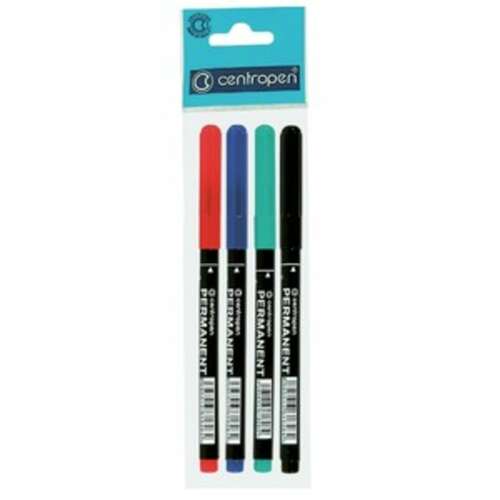 Centropen OHP M alkoholos filctoll, 4 db-os készlet, piros, kék, zöld, fekete - Centropen
