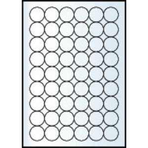 RayFilm R0100 3030KF 30mm kerek lézer címkék, 54 címke/ív, 1000 ív/doboz - Irodai papíráru