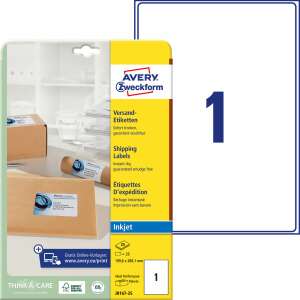 Avery-Zweckform J8167-25 199,6x289,1mm 1 pályás tintasugaras etikett kerekített sarkú 1 címke/ív 25ív/csomag 67078153 