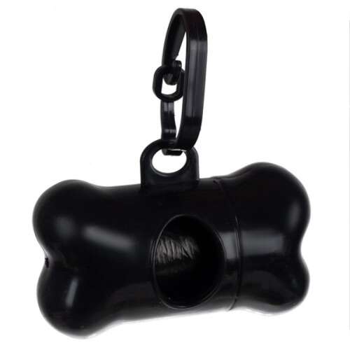 Black bone shaped dog poop bag dispenser