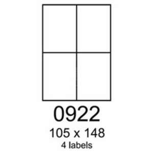 RayFilm R0ECO 0922F 105x148,5mm 4 címke/ív, 1000 ív/doboz, univerzális címkék - Irodai papíráru