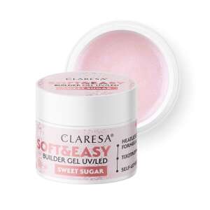 Claresa Soft&Easy Sweet Sugar Aufbaugel UV/LED, 12g, rosa Aufbaugel für Nägel - Künstliches Nagelgel